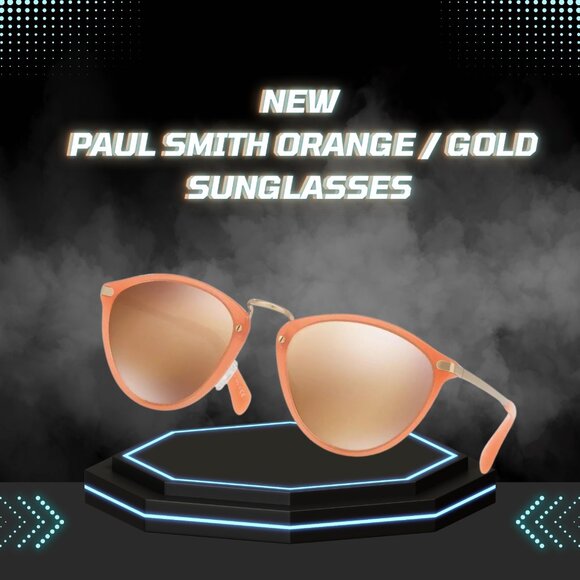 Authentic PAUL SMITH sunglasses MATTE CORAL W/GOLD MIRROR 54 mm - Picture 3 of 3